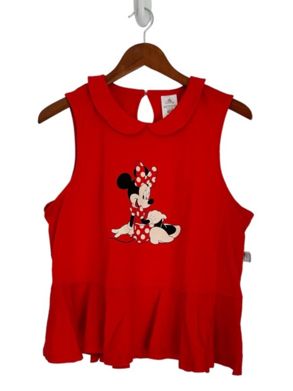 Minnie Mouse Red Peplum Collared Top NEW